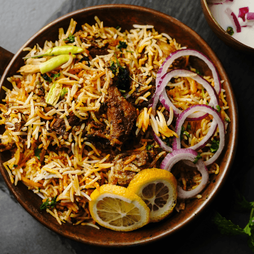 Goat Nizami Hydrabadi Biryani.(GF)